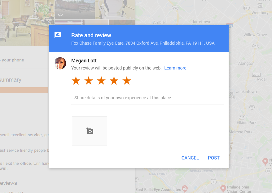 review page on Google